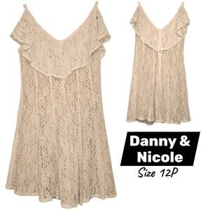 Danny & Nicole Cream Lace Dress 12P – Cottagecore, Elegant, Date Night